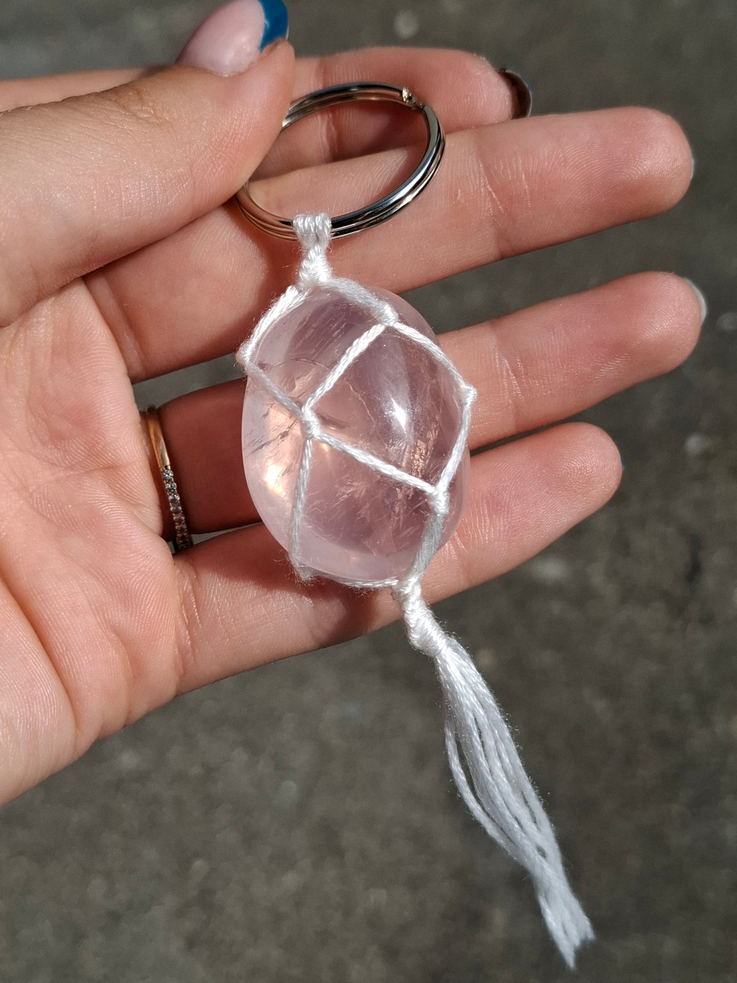 Sleutelhanger rozenkwarts 2