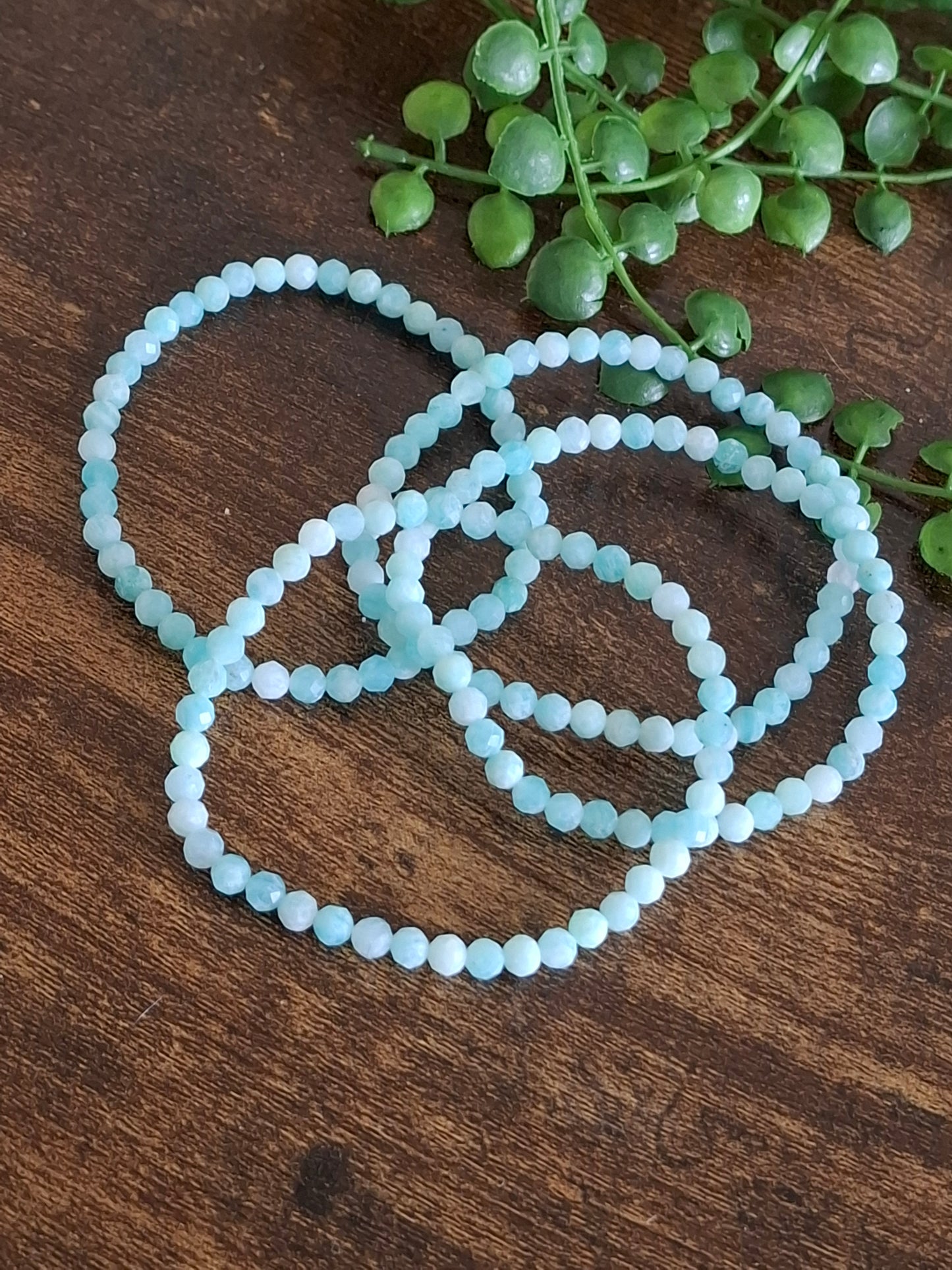 Facet geslepen Amezoniet armband