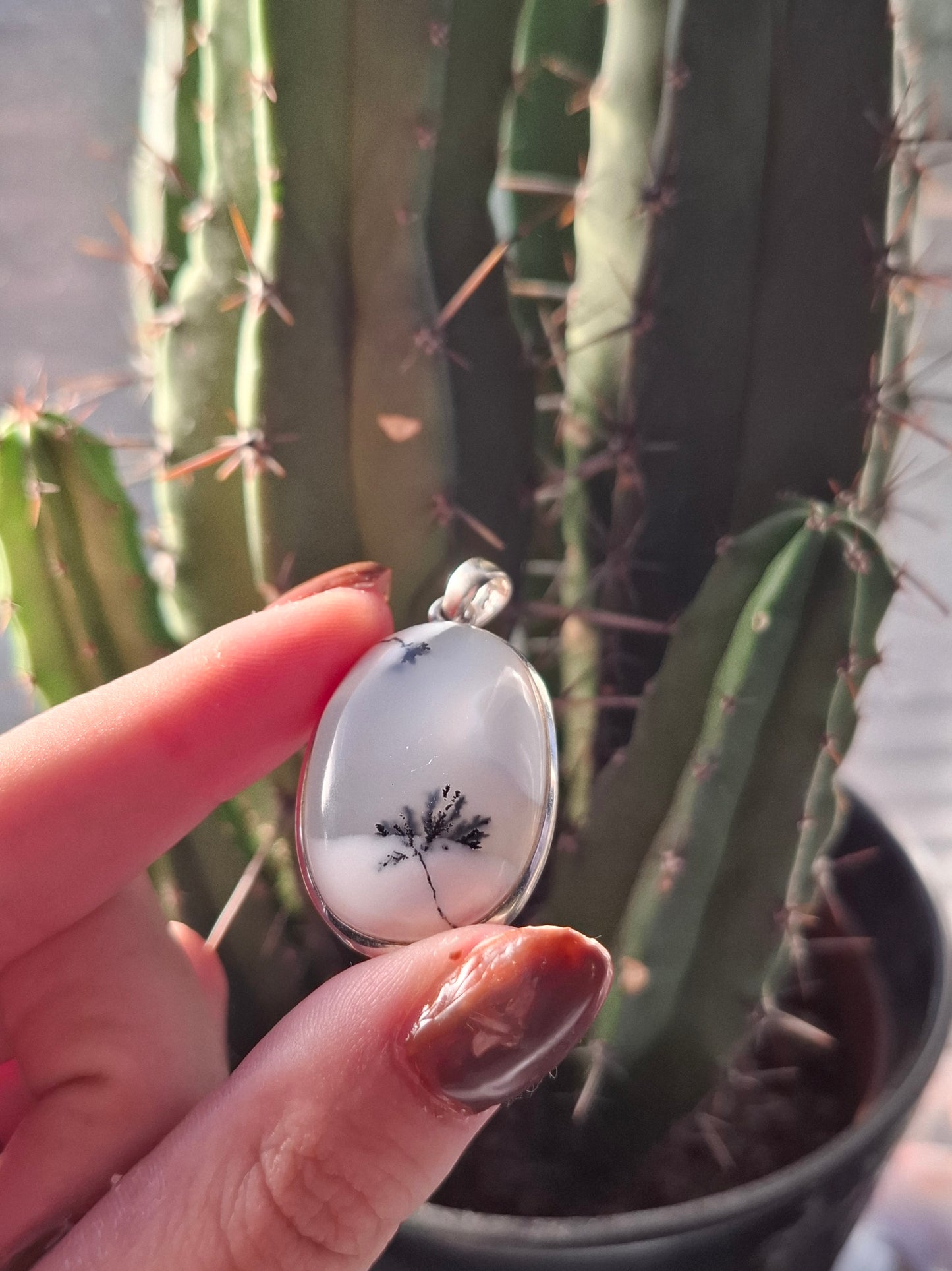 Hanger denriet Agaat echt zilver 925