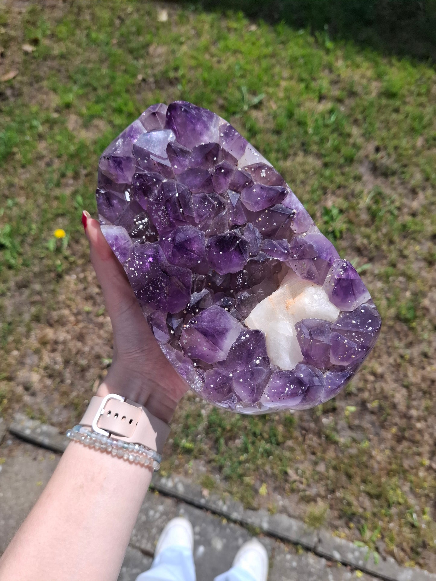 Amethist met calciet