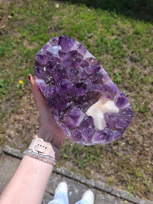 Amethist met calciet